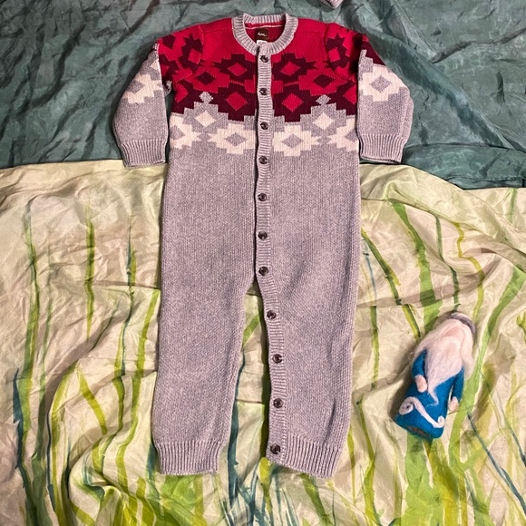 Tea Collection Fair Isle Sweater Romper Set - Picture 2 of 5